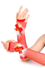 Mitaines rouges à clochettes de Noël