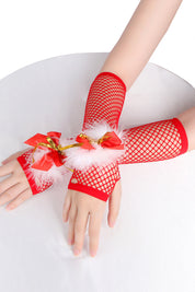 Mitaines rouges à clochettes de Noël