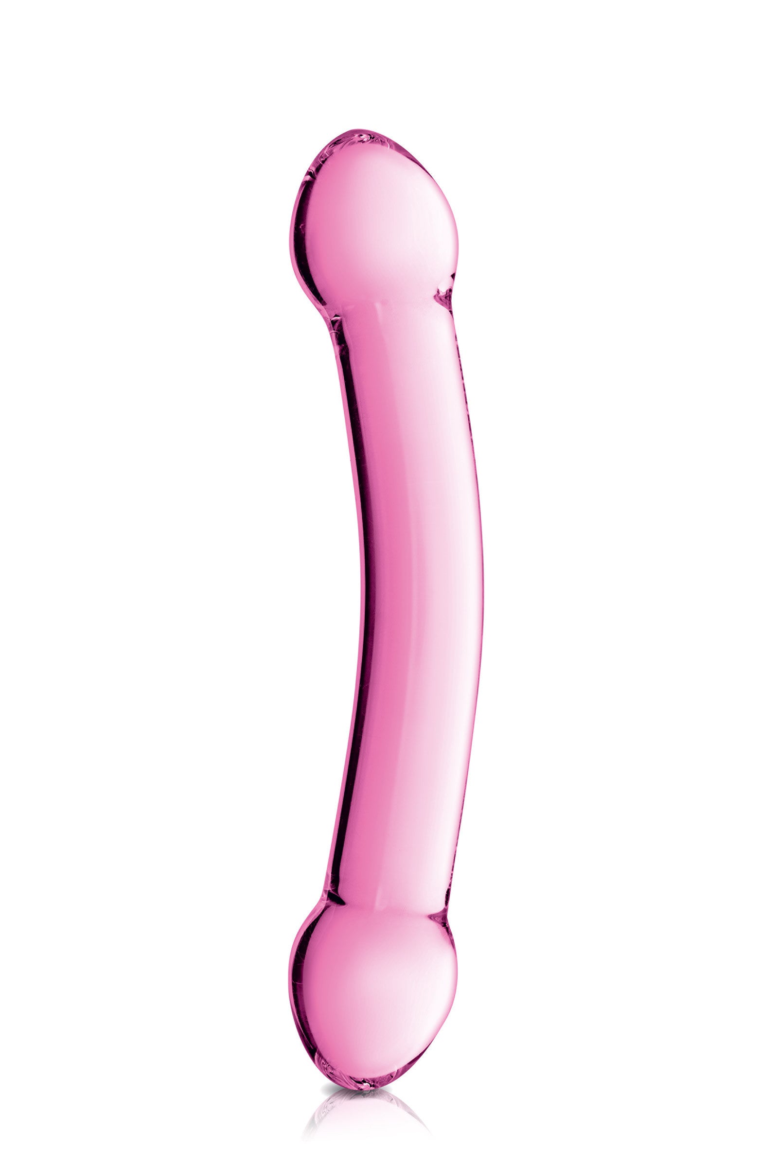 Glossy Toys n°7, double gode en verre rose 22,5cm