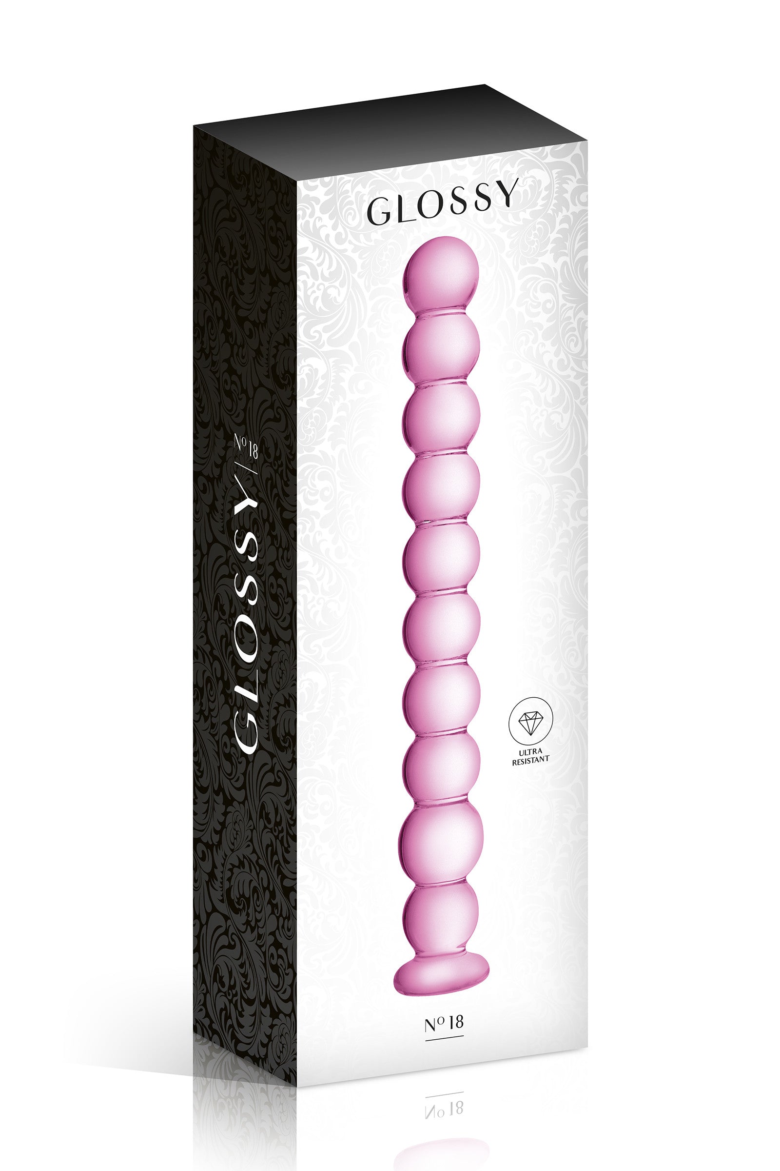 Glossy Toys n°18, chapelet anal en verre rose 24cm