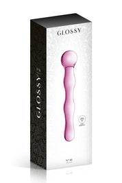 Glossy Toys n°10, gode en verre rose 17cm