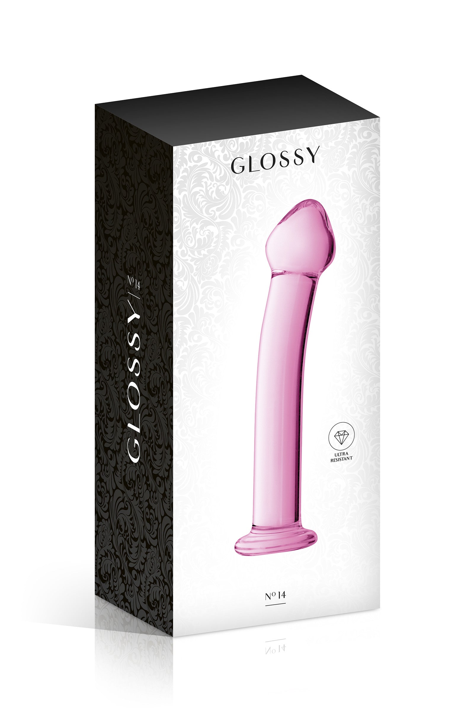 Glossy Toys n°14, gode point G en verre rose 17,5cm