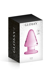 Glossy Toys n°23, plug anal en verre rose diamètre 5,5cm