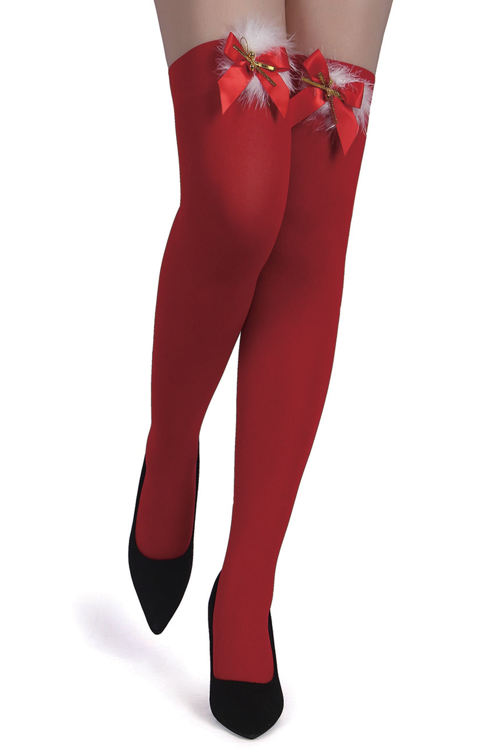 BAS OPAQUE CLOCHETTES ROUGE T.U