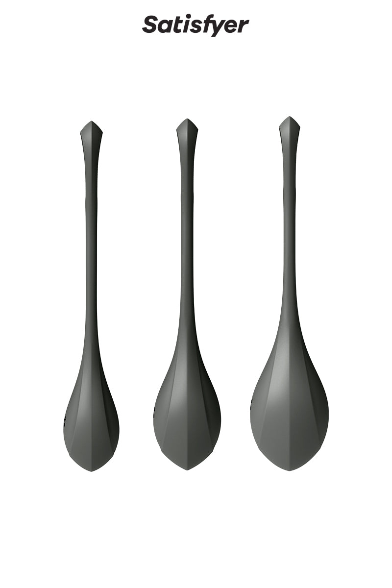 Kit d'entrainement pelvien Yoni Power 2 noir- Rééducation du périnée- Satisfyer