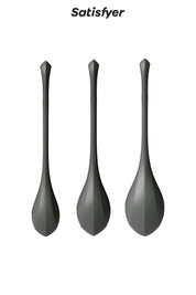 Kit d'entrainement pelvien Yoni Power 2 noir- Rééducation du périnée- Satisfyer